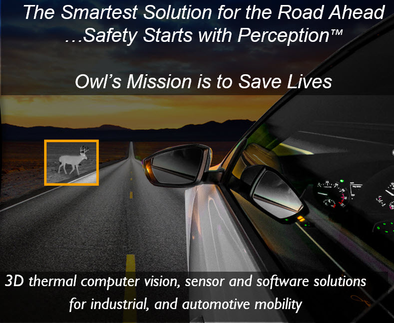 Owl Autonomous Imaging Launches Monocular 3D Thermal RangerTM Computer Vision for ADAS & Autonomous Vehicles