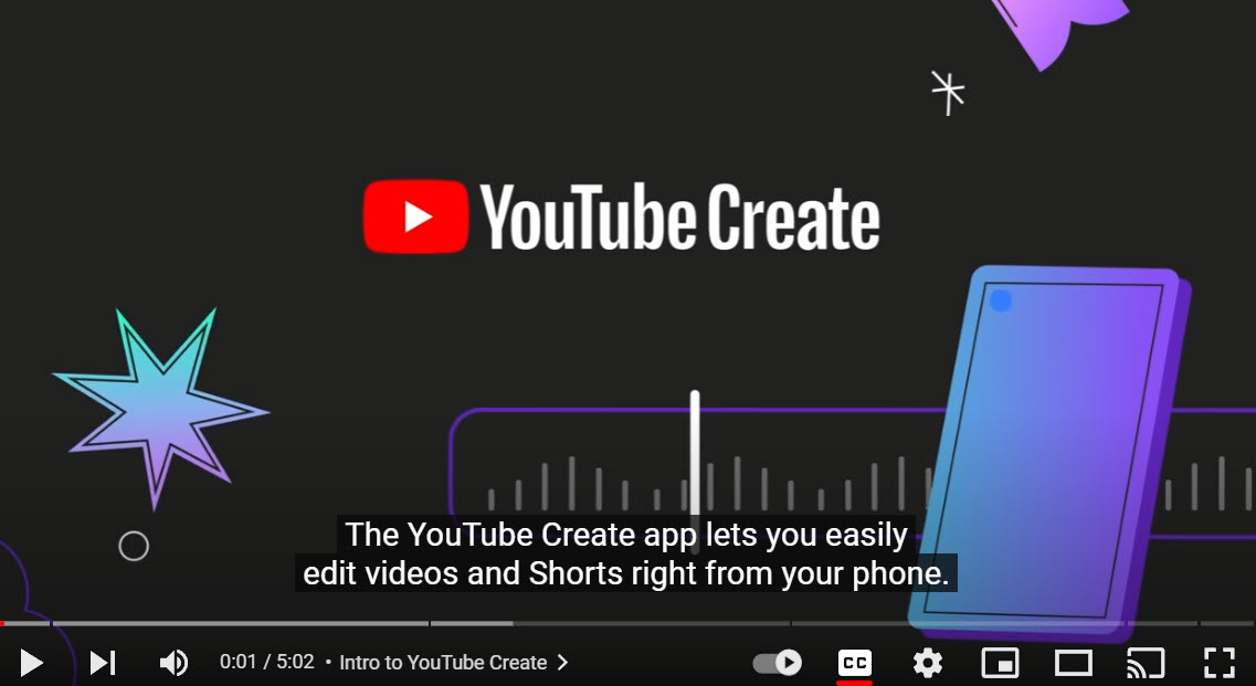 All about the new YouTube Create App for your Phone